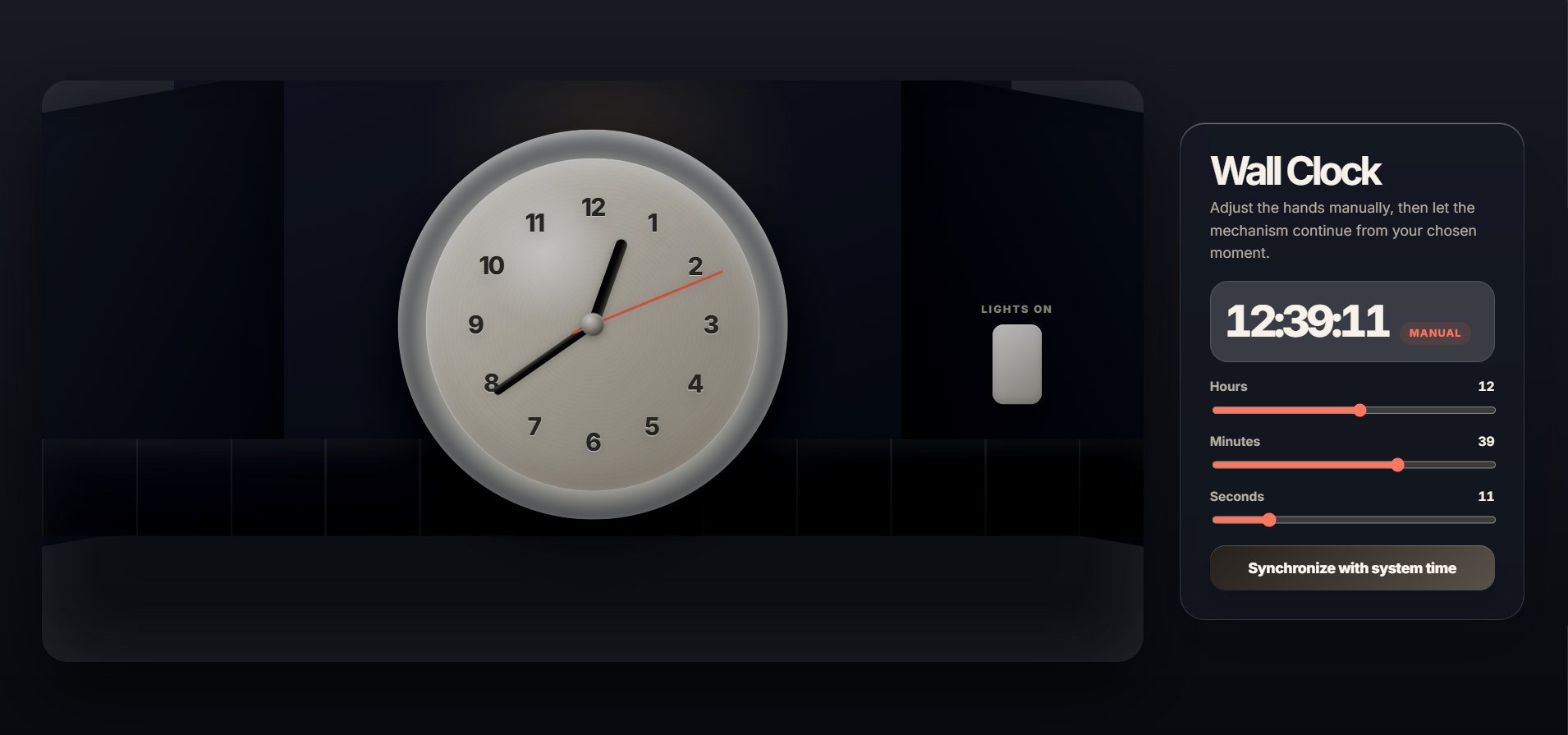 pi.dev 3D wall clock website preview