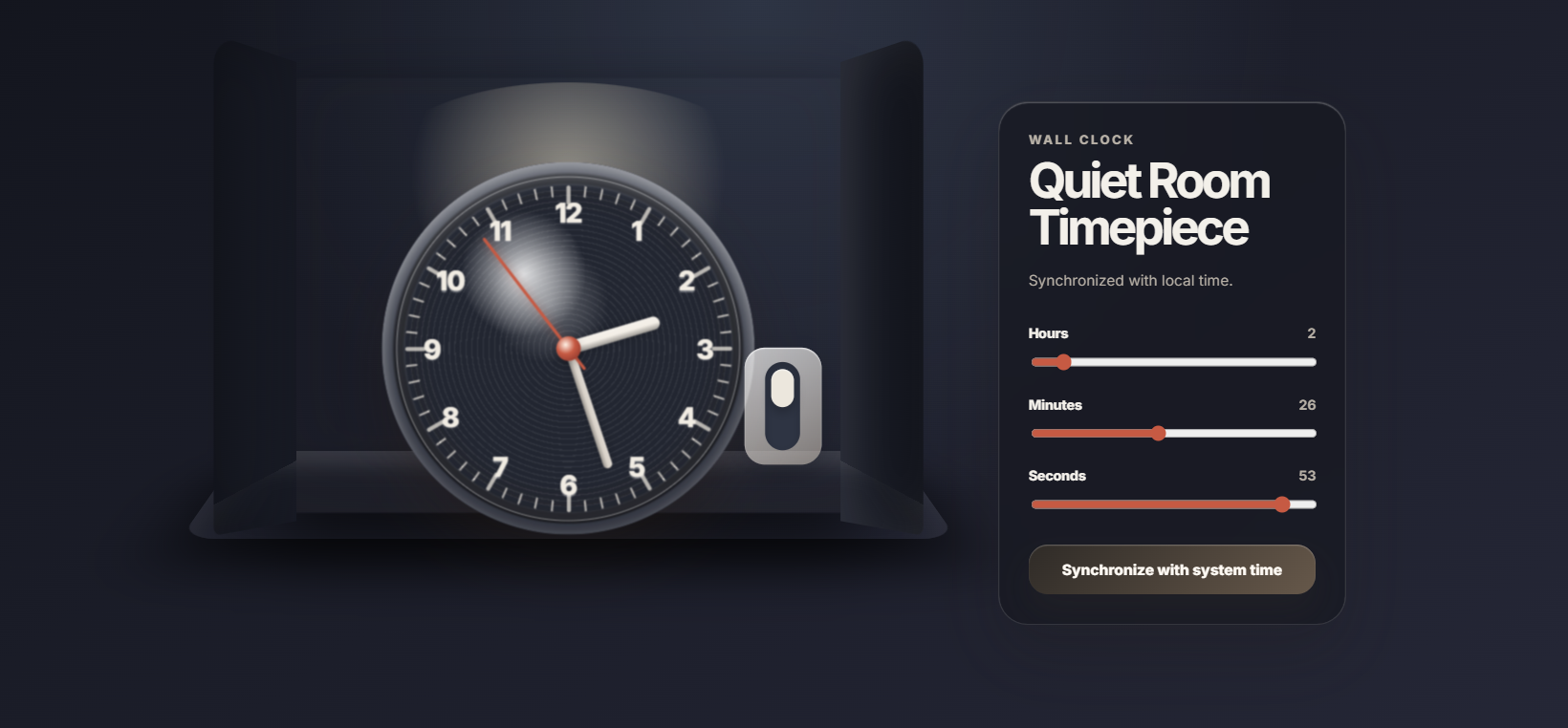 OpenCode 3D wall clock website preview