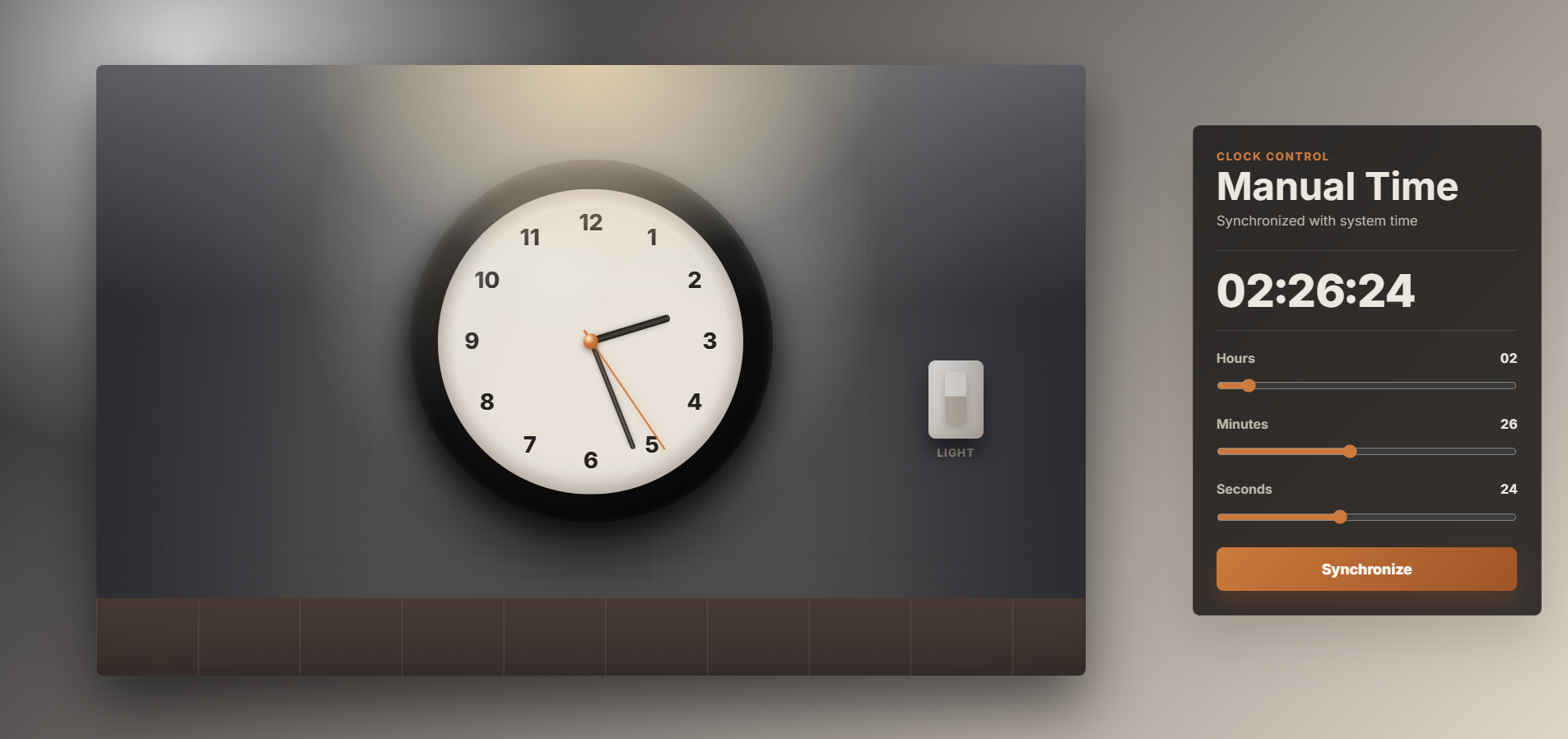 Codex Desktop 3D wall clock website preview