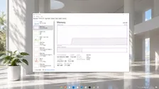 Windows 10 Task Manager showing normal memory usage after cleanup on a bright desktop